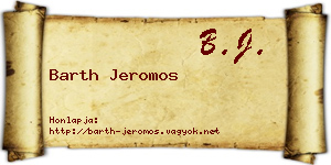Barth Jeromos névjegykártya